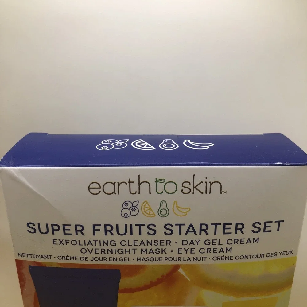 New Earth to Skin Super Fruits Starter Box Set Day & Eye Cream, Cleanser, Mask